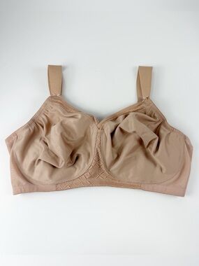 Glamorise Full Figure Plus Size MagicLift Wirefree T-Shirt Bra 42F Tan NEW Flaw